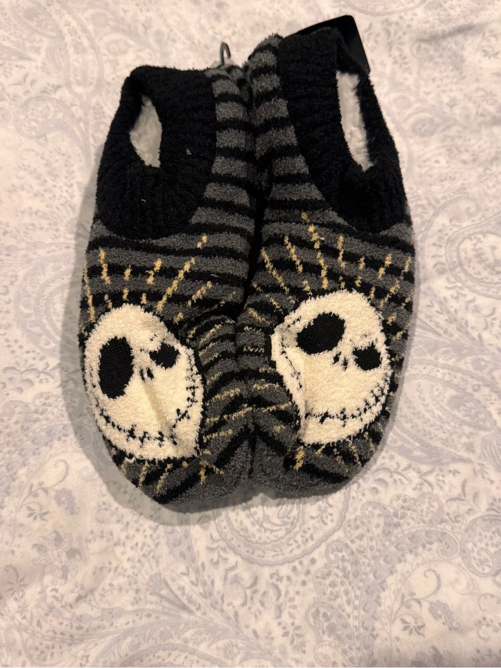 The Nightmare Before Christmas Fuzzy Jack & Sally socks & Jack no slip Slippers